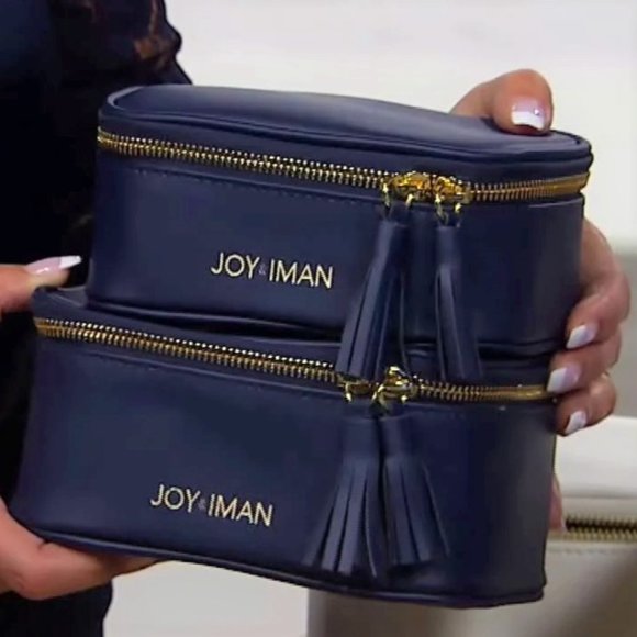 Joy & Iman 2-Piece Leather Travel Pouches - Picture 1 of 16